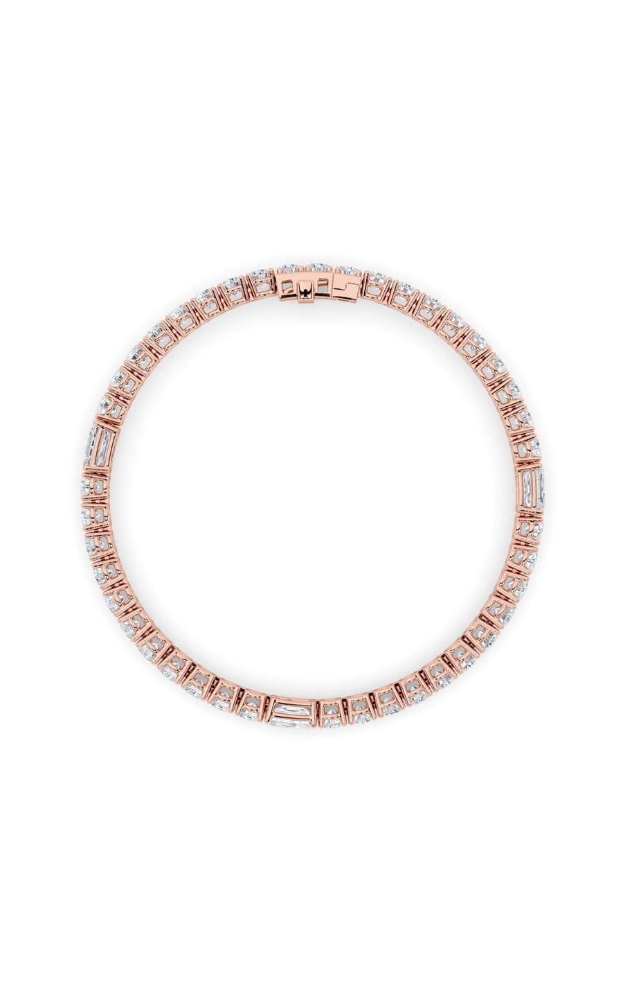 10Cttw Emerald Shaped Lab Grown Diamond (F/VS) East West Station Bracelet in 14K Gold