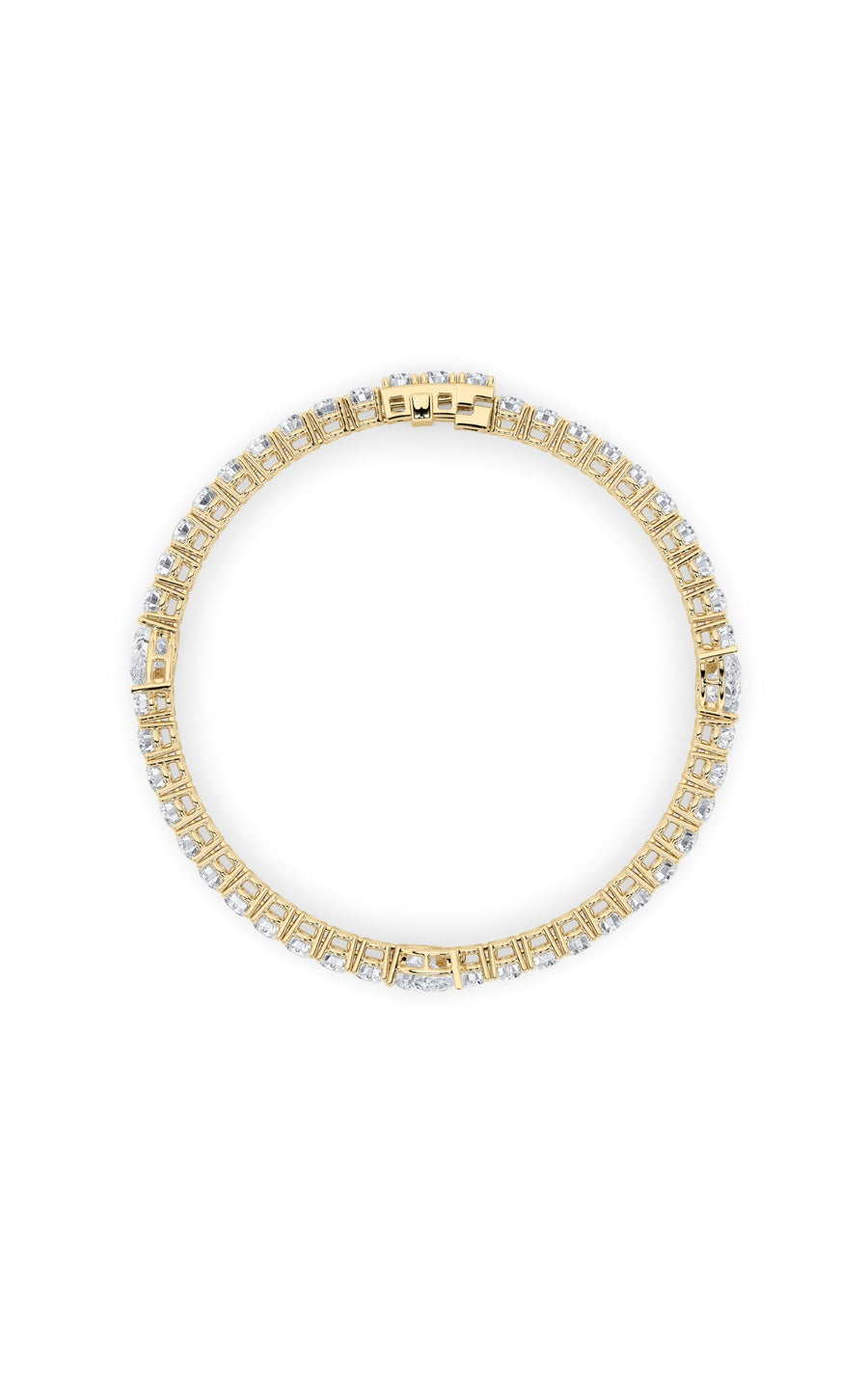 10Cttw Pear Shaped Lab Grown Diamond (F/VS) East West Station Bracelet in 14K Gold