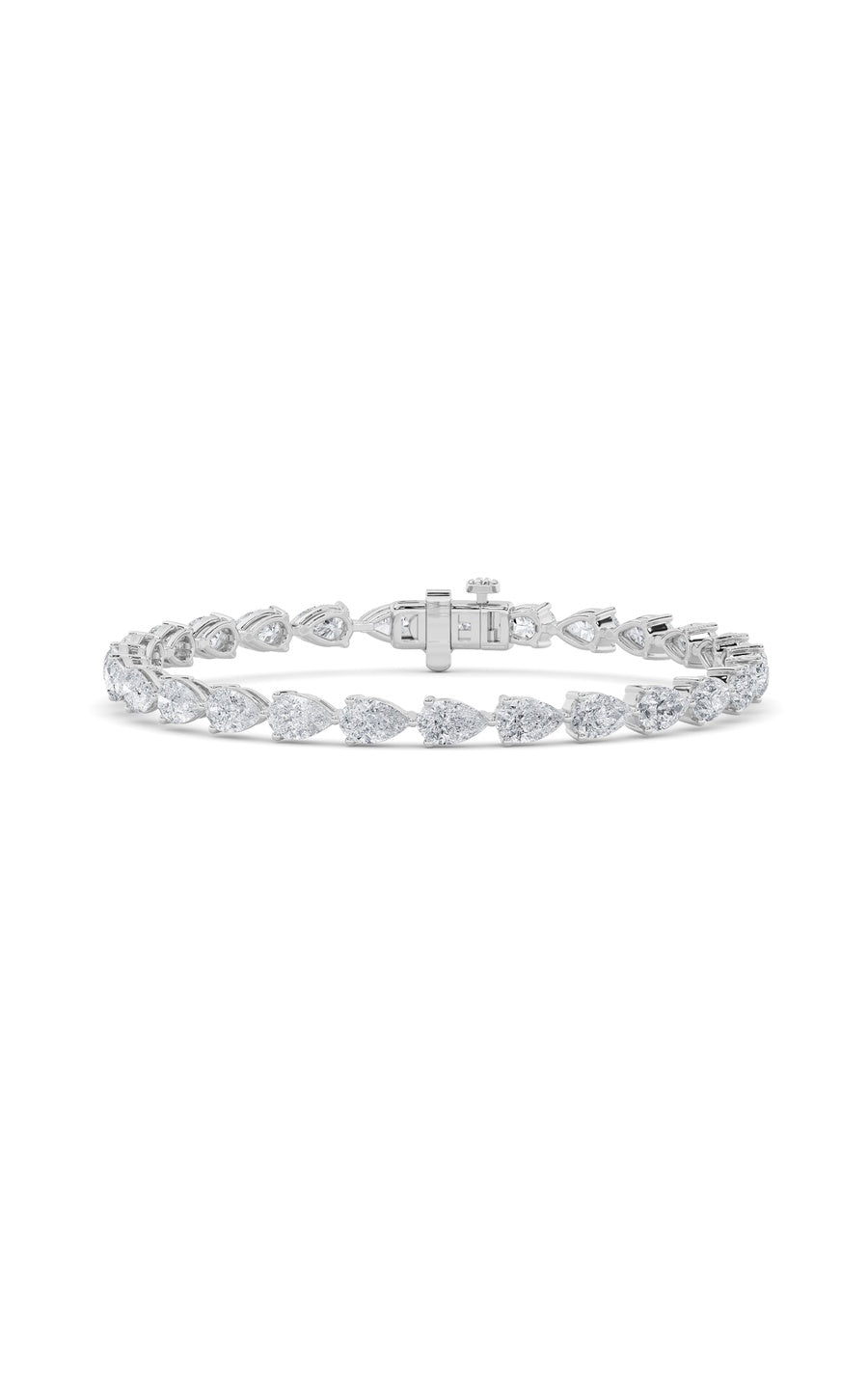 8.5Cttw Pear Shaped Lab Grown Diamond (F/VS) FancyLine Bracelet in 14K Gold