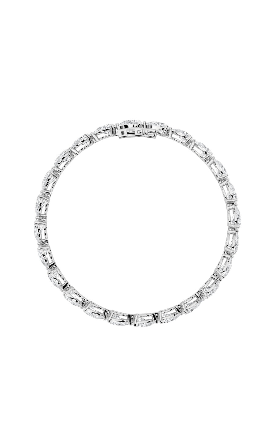 8.5Cttw Pear Shaped Lab Grown Diamond (F/VS) FancyLine Bracelet in 14K Gold