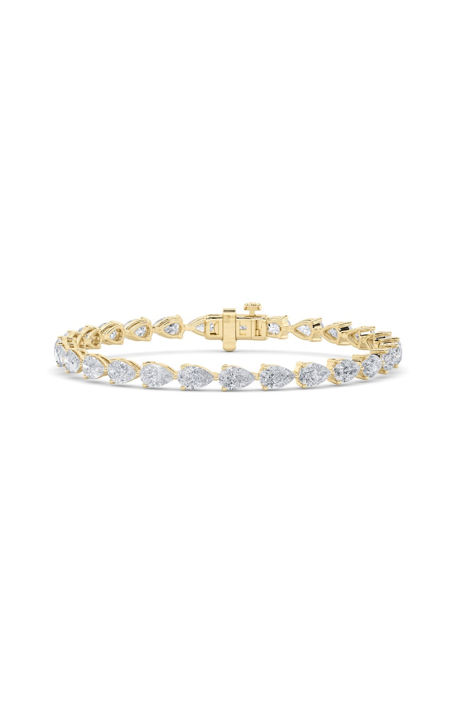 8.5CTW Pear Shaped Lab Grown Diamond (F/VS) Fancy Line Bracelet in 14K Gold