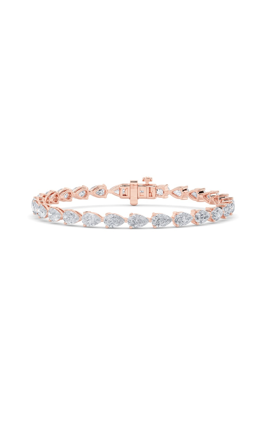 8.5Cttw Pear Shaped Lab Grown Diamond (F/VS) FancyLine Bracelet in 14K Gold