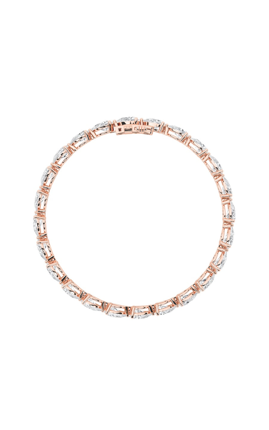 8.5Cttw Pear Shaped Lab Grown Diamond (F/VS) FancyLine Bracelet in 14K Gold