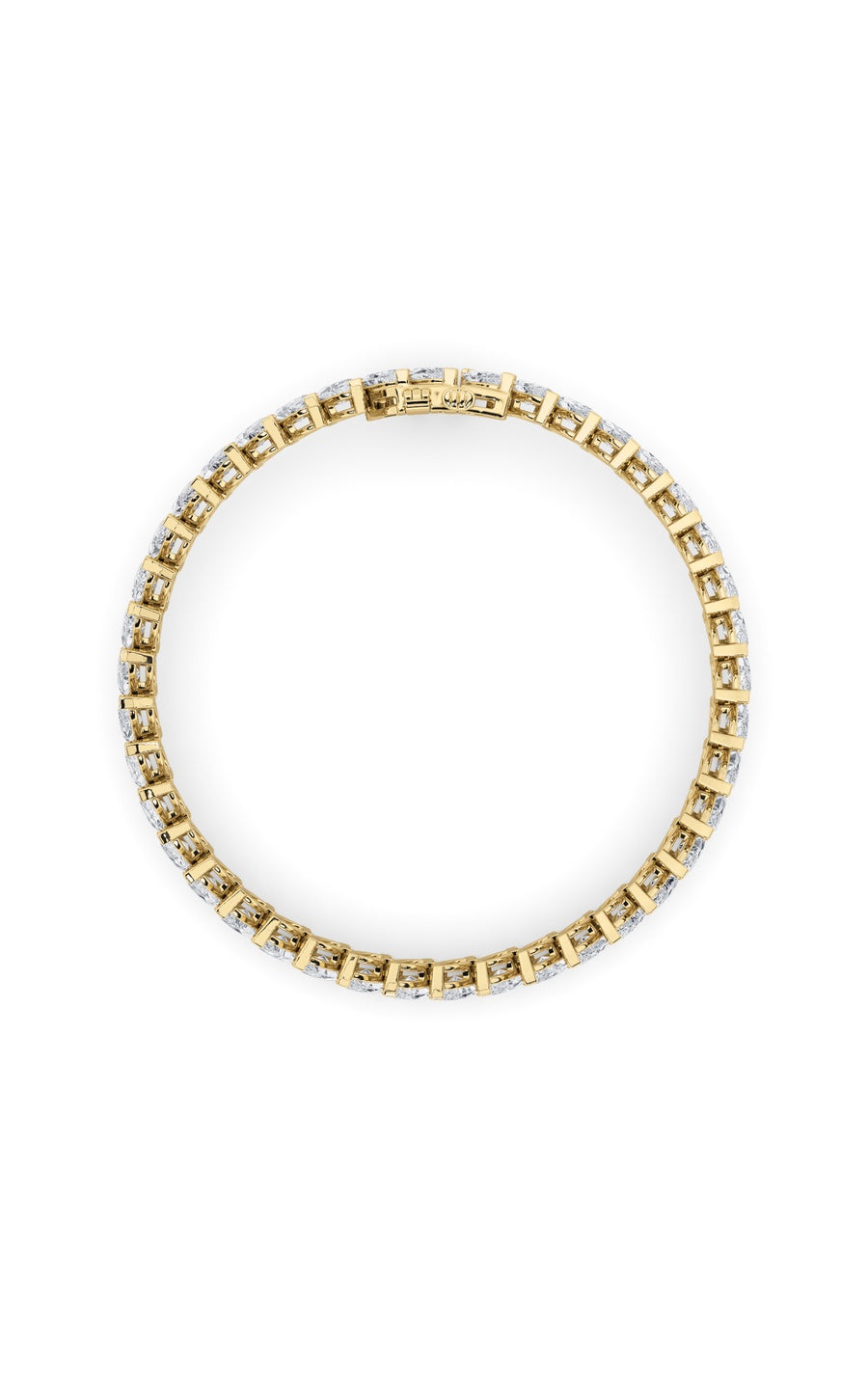 16.5Cttw Marquise Shaped Lab Grown Diamond (F/VS)Angled Line Bracelet in 14K Gold