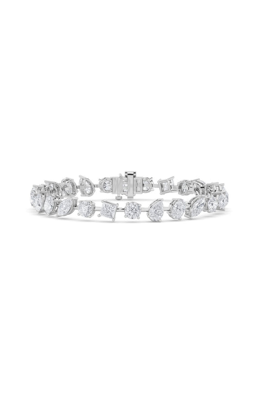 10.25Cttw Mix Shaped Lab Grown Diamond (F/VS) Bracelet in 14K Gold