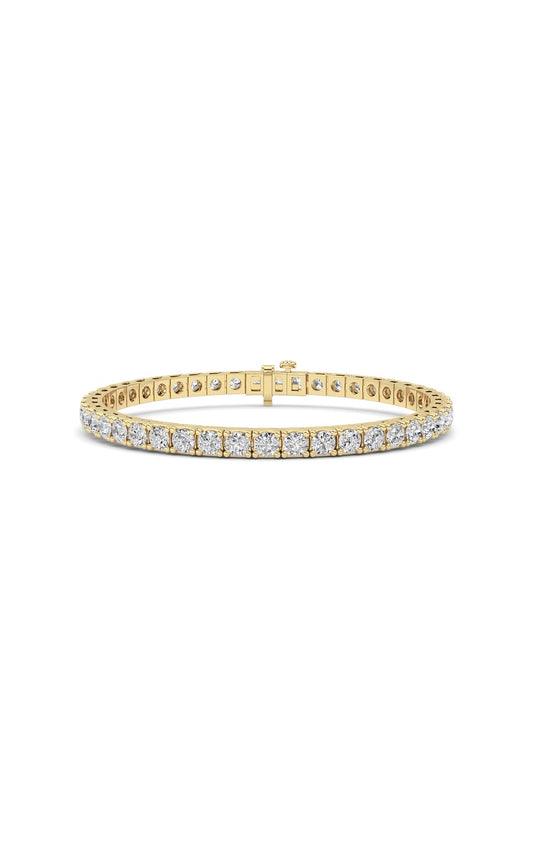 10Cttw Round Shaped Lab Grown Diamond (F/VS) Bracelet in 14K Gold