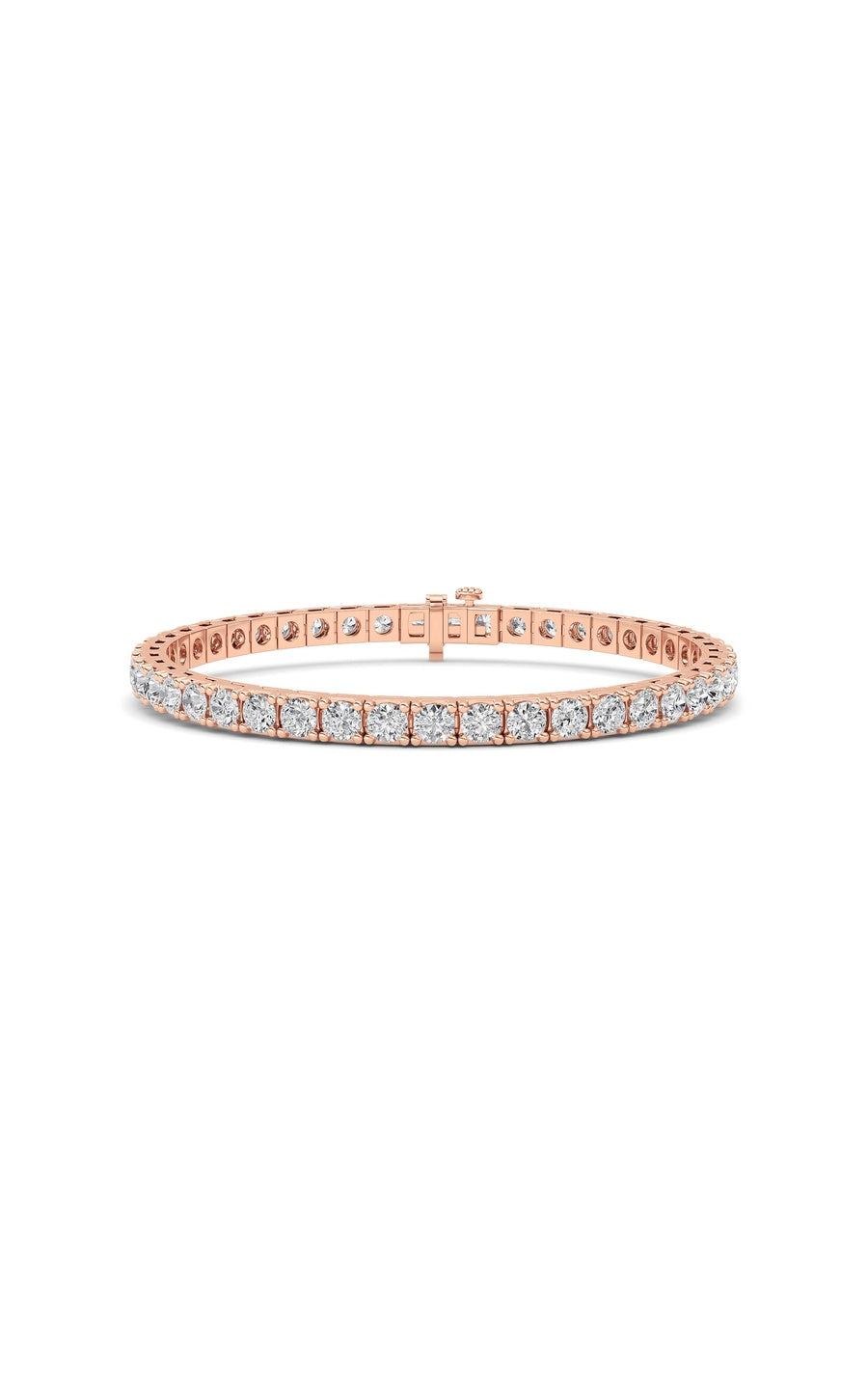10Cttw Round Shaped Lab Grown Diamond (F/VS) Bracelet in 14K Gold