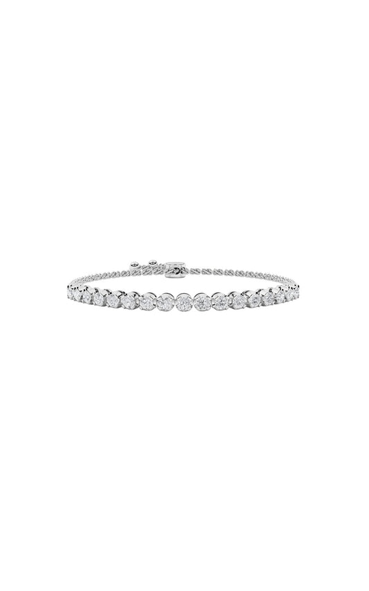 1Cttw Round Shaped Lab Grown Diamond (F/VS) Bolo Bracelet in 14K Gold