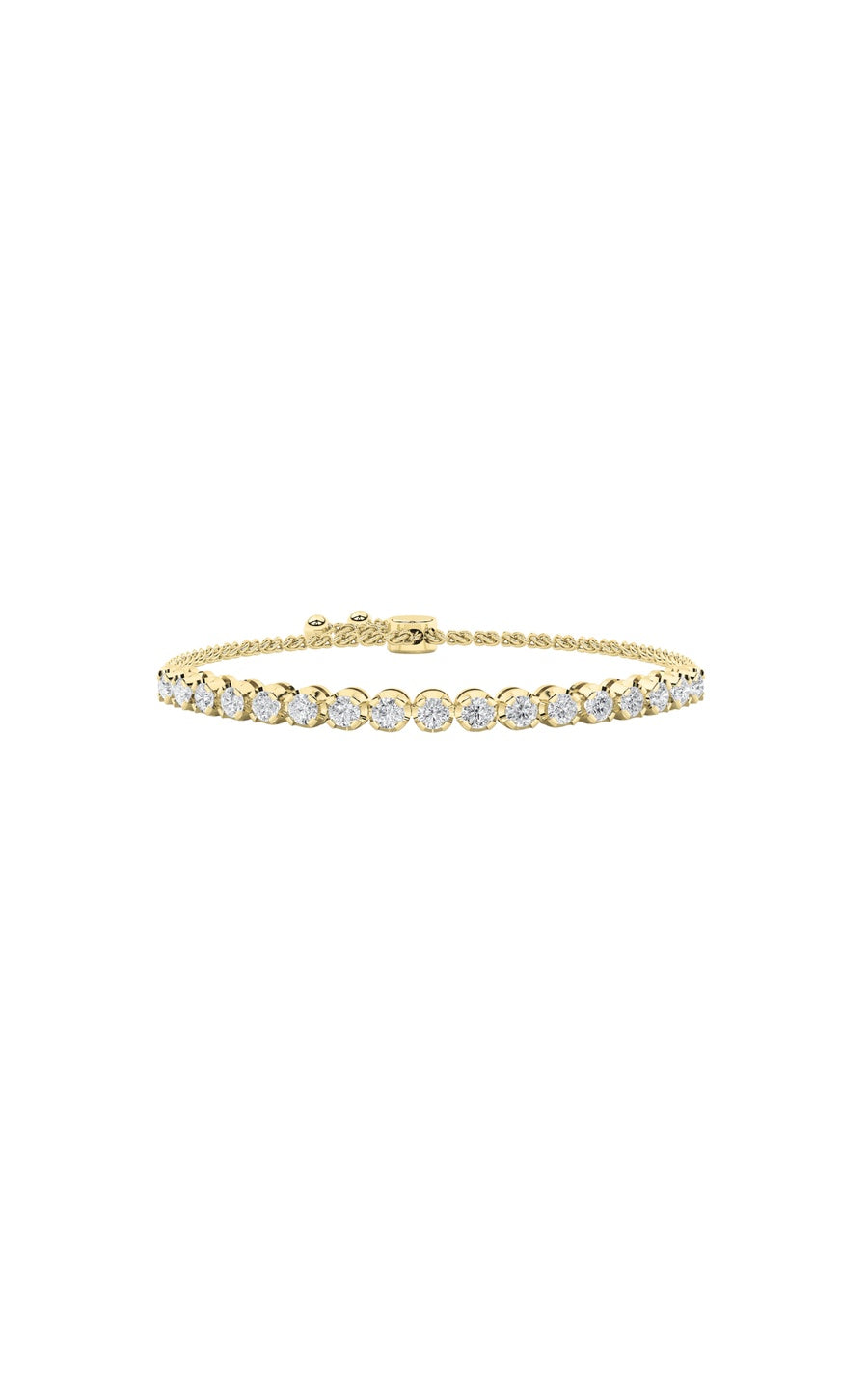 2Cttw Round Shaped Lab Grown Diamond (F/VS) Bolo Bracelet in 14K Gold
