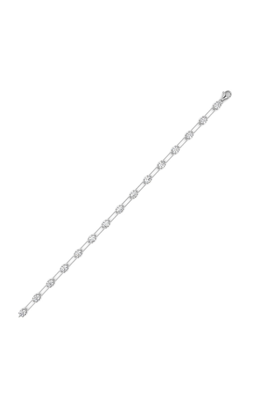 3Cttw Round Shaped Lab Grown Diamond (F/VS) Station Bracelet in 14K Gold