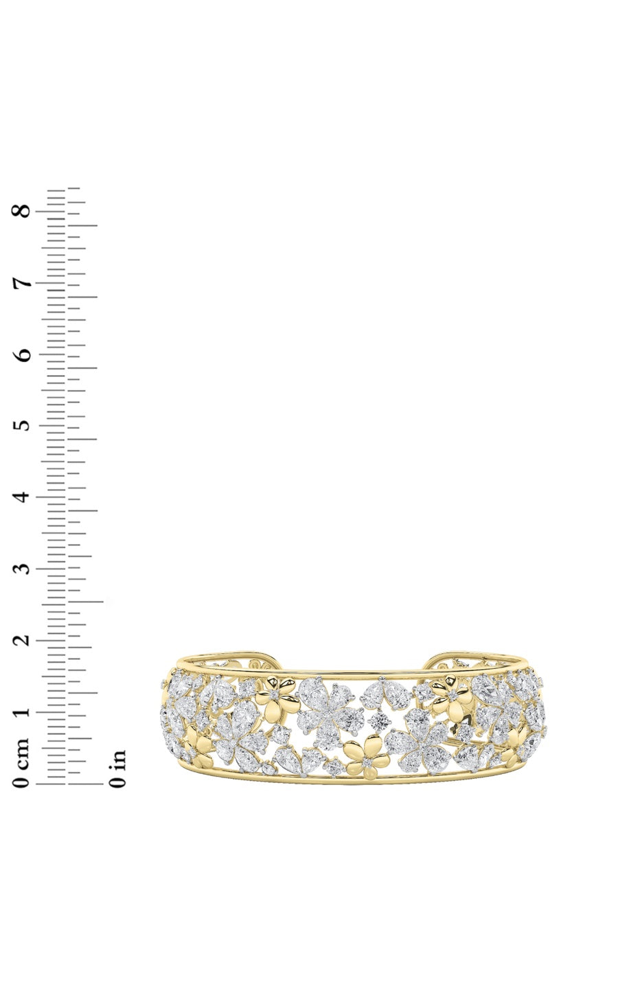 23.5Cttw Mix Shaped Lab Grown Diamond (F/VS) FancyFlower Bracelet in 14K Gold