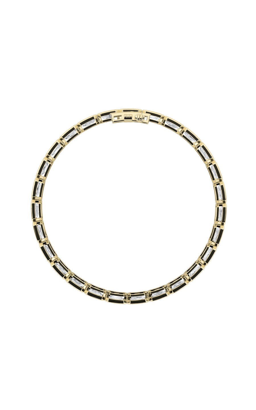 15Cttw Emerald Shaped Lab Grown Diamond (F/VS) East West Bezel Set Bracelet in 14K Gold
