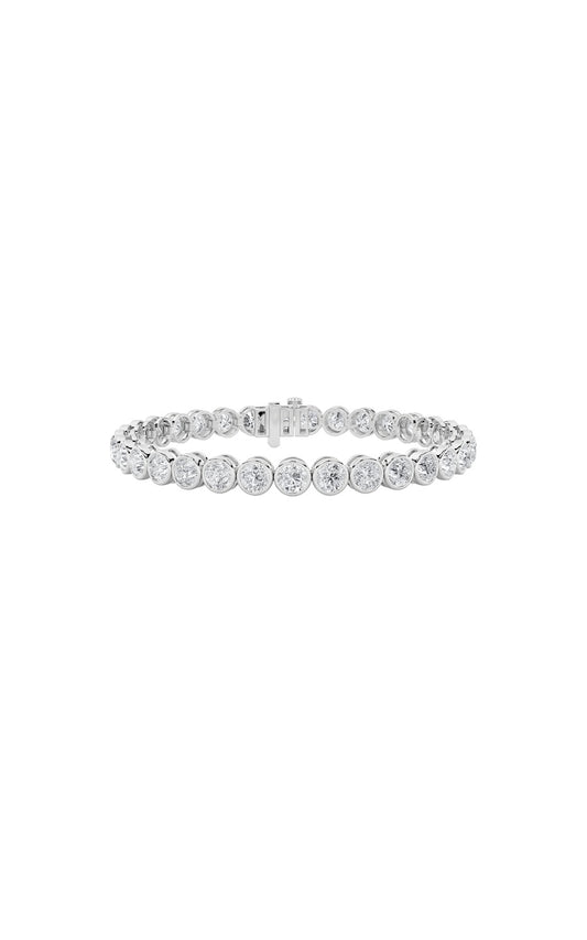 10Cttw Round Shaped Lab Grown Diamond (F/VS) EastWest Bezel Set Bracelet in 14K Gold