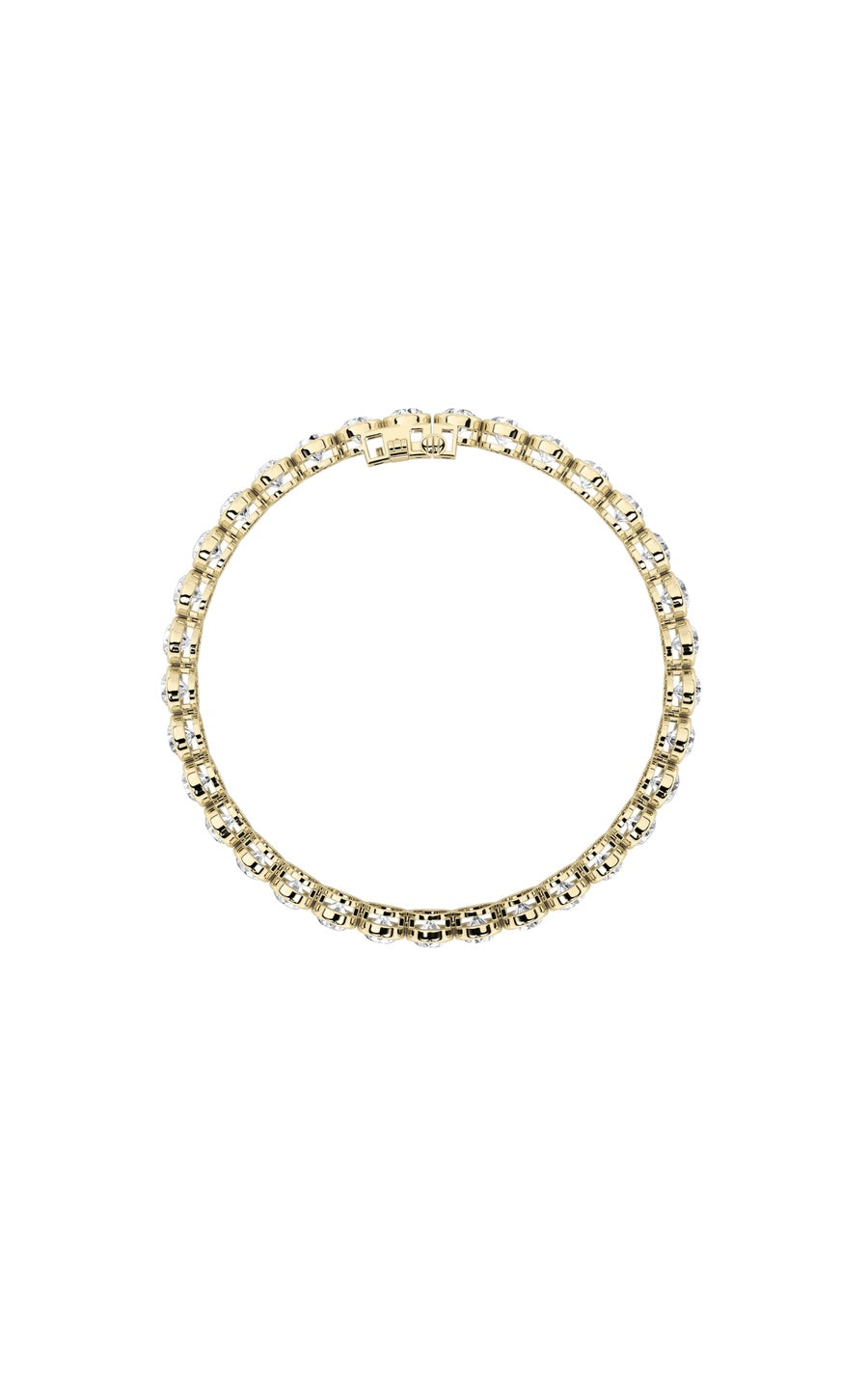 10Cttw Round Shaped Lab Grown Diamond (F/VS) EastWest Bezel Set Bracelet in 14K Gold
