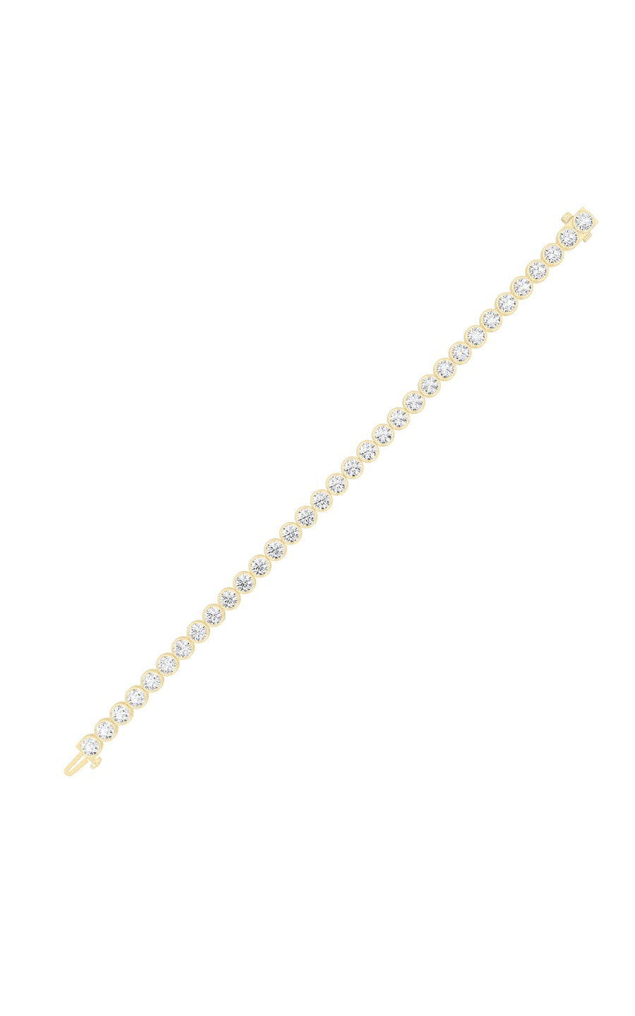 10Cttw Round Shaped Lab Grown Diamond (F/VS) EastWest Bezel Set Bracelet in 14K Gold