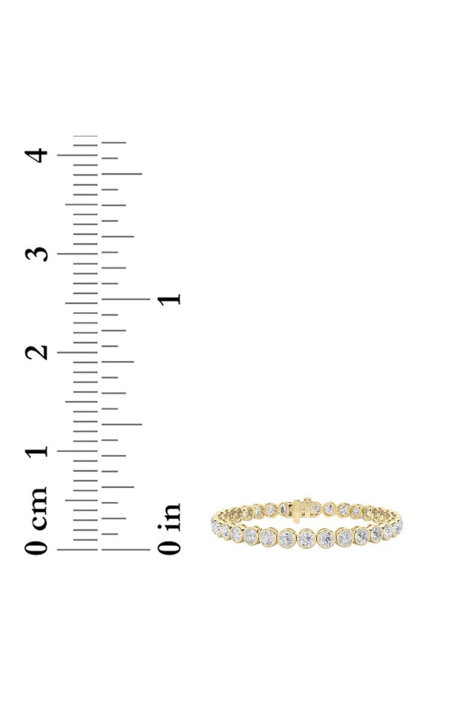 10Cttw Round Shaped Lab Grown Diamond (F/VS) EastWest Bezel Set Bracelet in 14K Gold