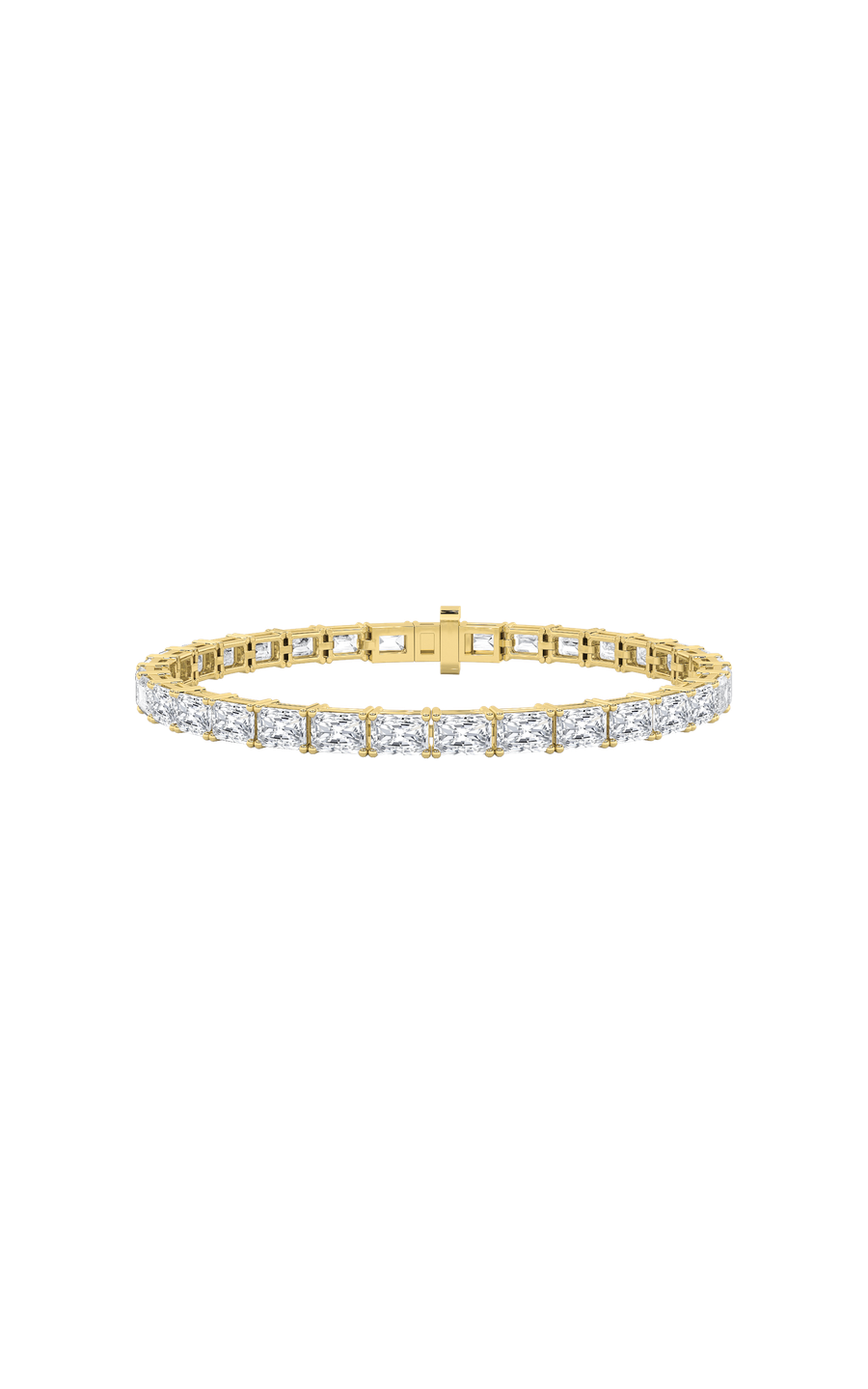 5CTW Radiant Shaped Lab Grown Diamond (F/VS) Bracelet in 14K White Gold