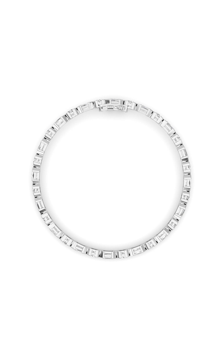 13Cttw Emerald And Round Shaped Lab Grown Diamond(F/VS) Semi Bezel Line Bracelet in 14K Gold