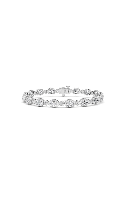 8Cttw Oval And Round Lab Grown Diamond (F/VS ) Bezel Set Bracelet in 14K Gold