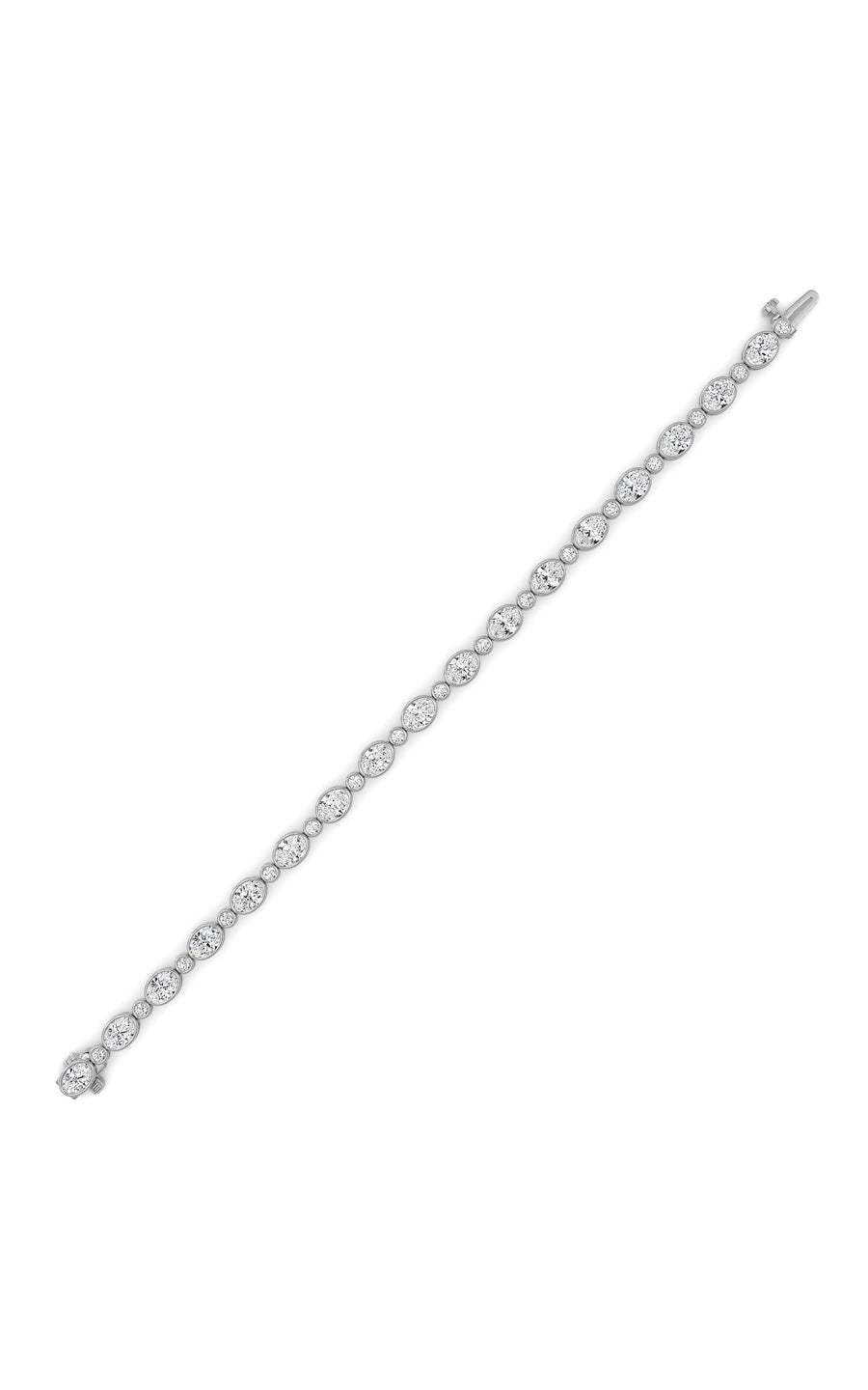 8Cttw Oval And Round Lab Grown Diamond (F/VS ) Bezel Set Bracelet in 14K Gold