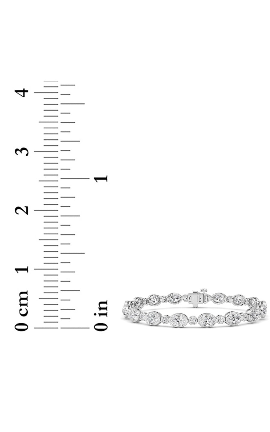 8Cttw Oval And Round Lab Grown Diamond (F/VS ) Bezel Set Bracelet in 14K Gold