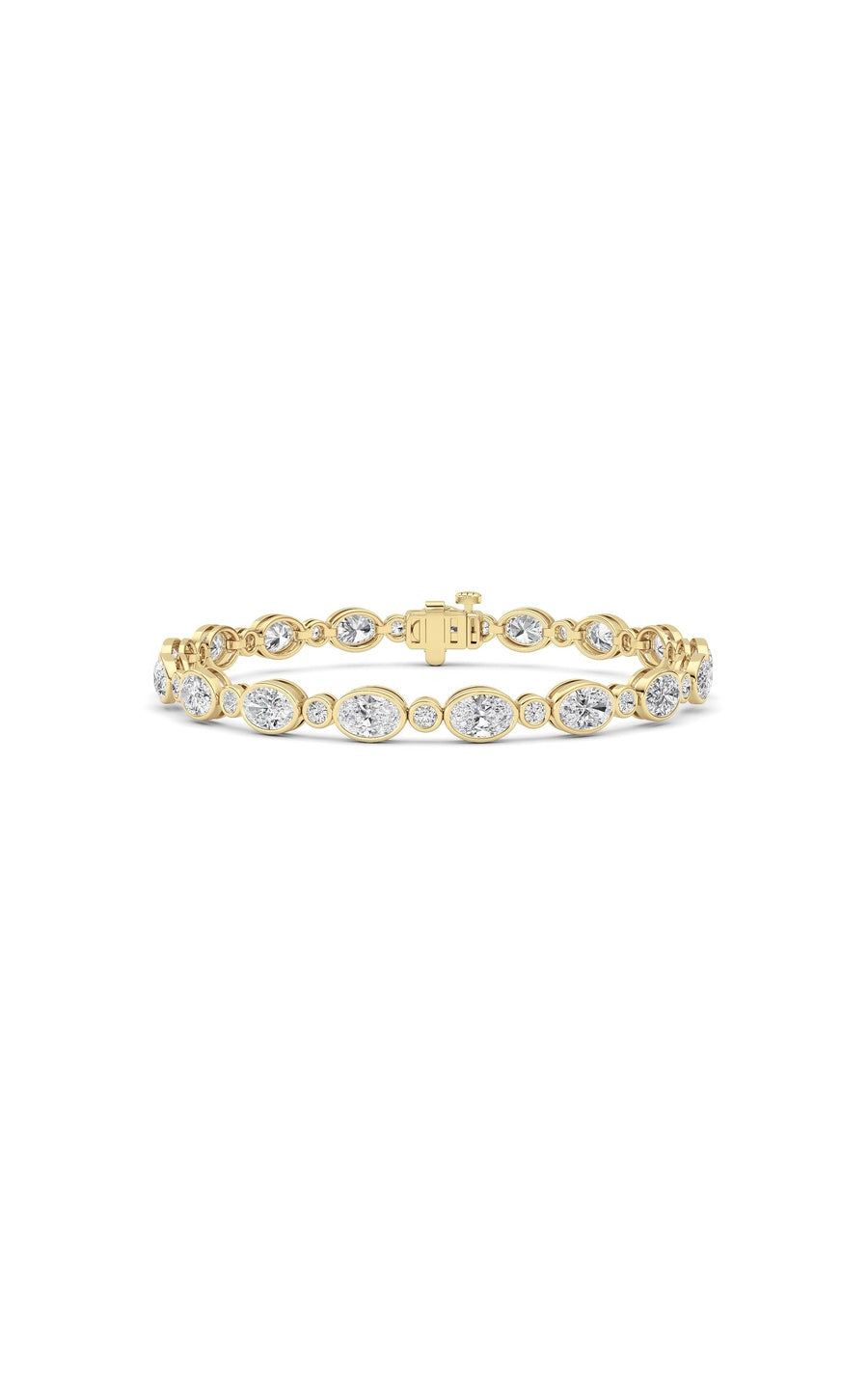 8Cttw Oval And Round Lab Grown Diamond (F/VS ) Bezel Set Bracelet in 14K Gold