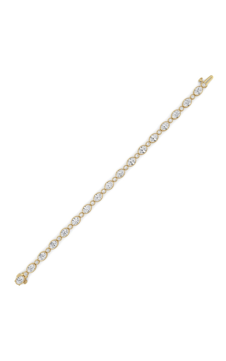 8Cttw Oval And Round Lab Grown Diamond (F/VS ) Bezel Set Bracelet in 14K Gold