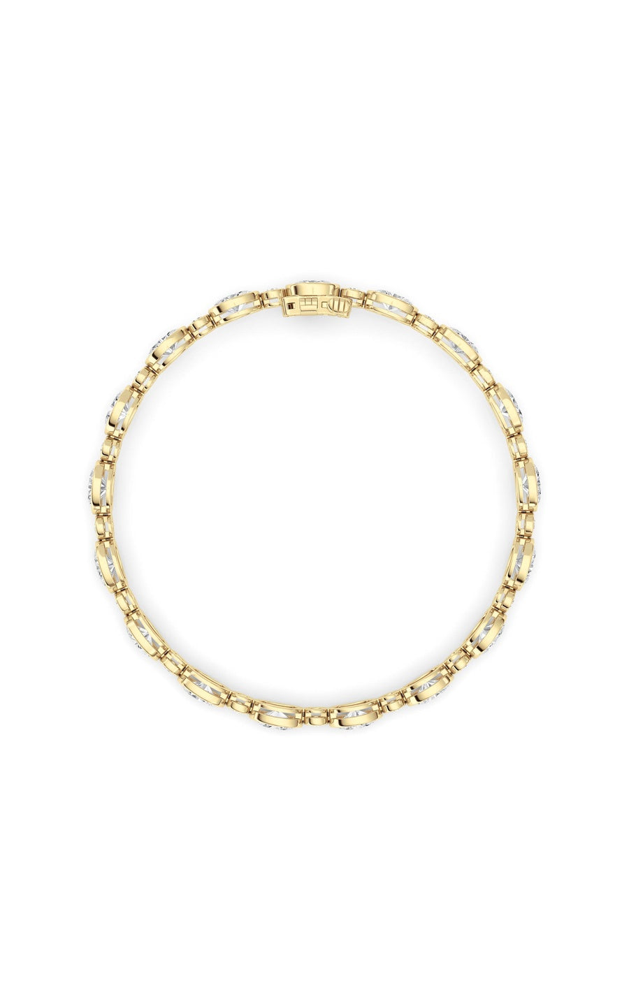 8Cttw Oval And Round Lab Grown Diamond (F/VS ) Bezel Set Bracelet in 14K Gold