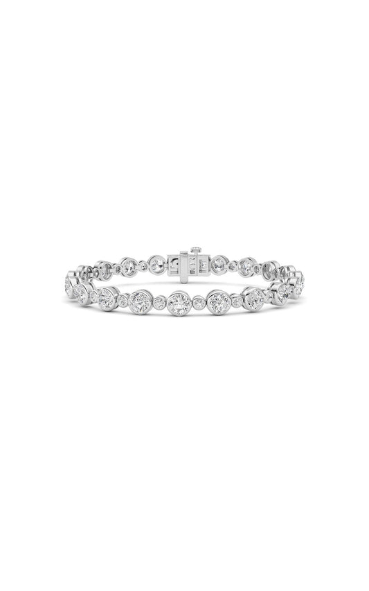 9Cttw Round Lab Grown Diamond (F/VS ) Bezel Set Bracelet in 14K Gold