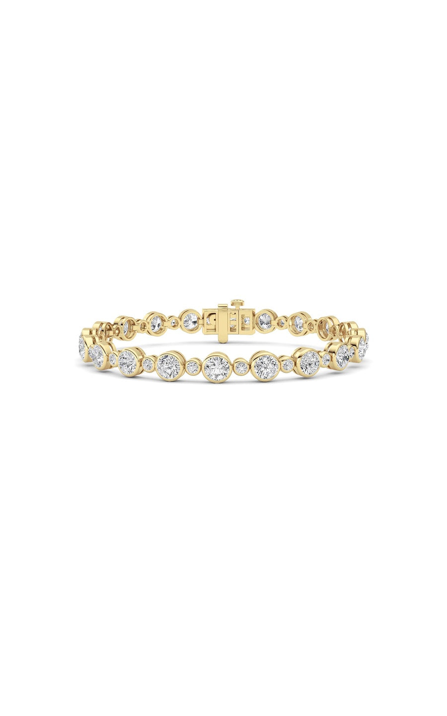 9Cttw Round Lab Grown Diamond (F/VS ) Bezel Set Bracelet in 14K Gold