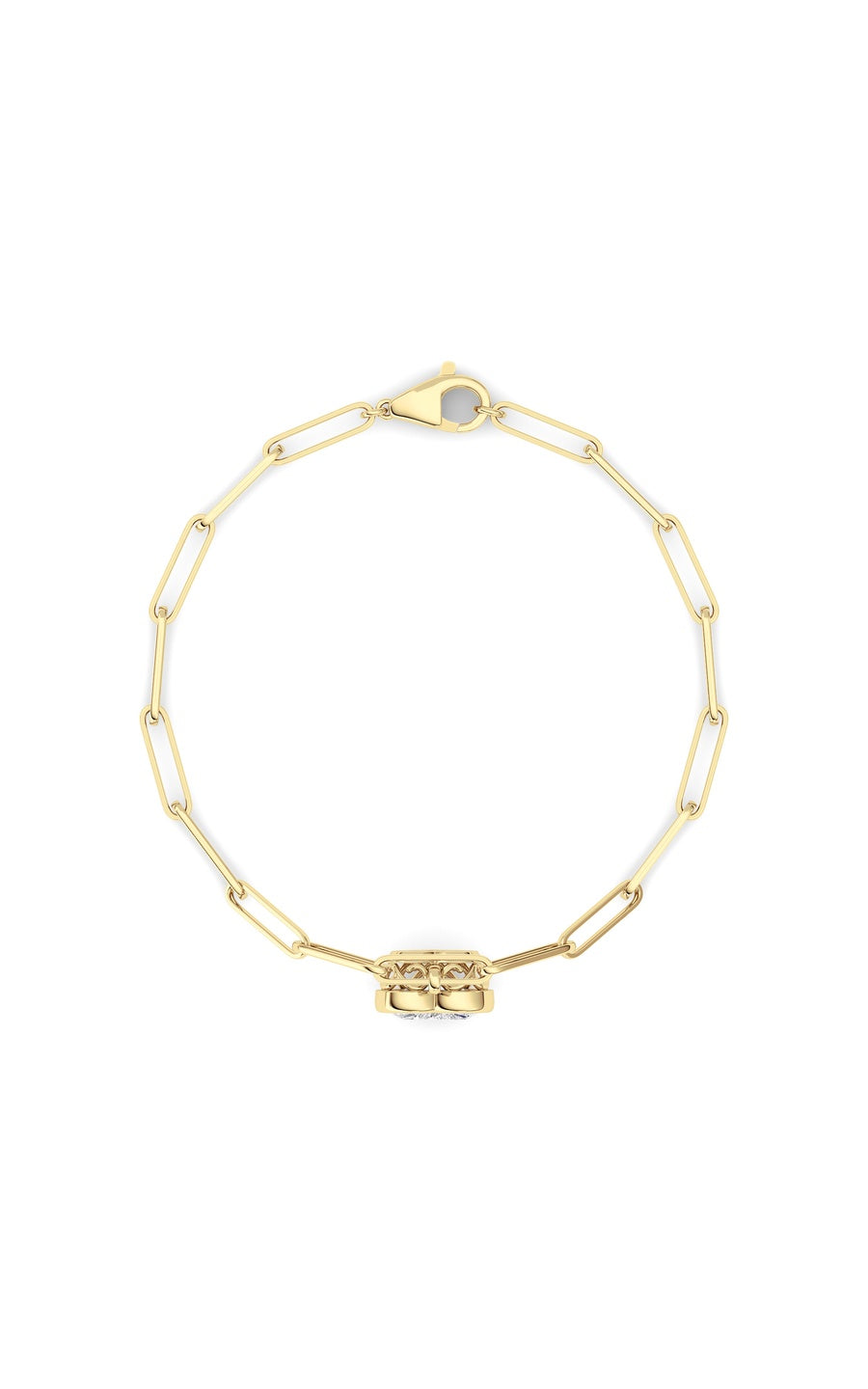 3Cttw Heart Lab Grown Diamond (F/VS ) Bezel Set Bracelet in 14K Gold