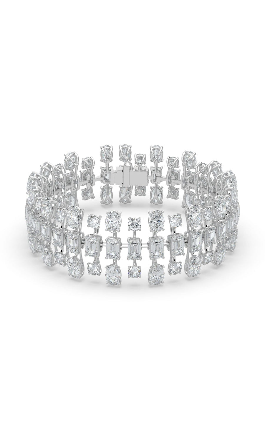 34.5Cttw Mix Shaped Lab Grown Diamond (F/VS) Bracelet in 14K Gold