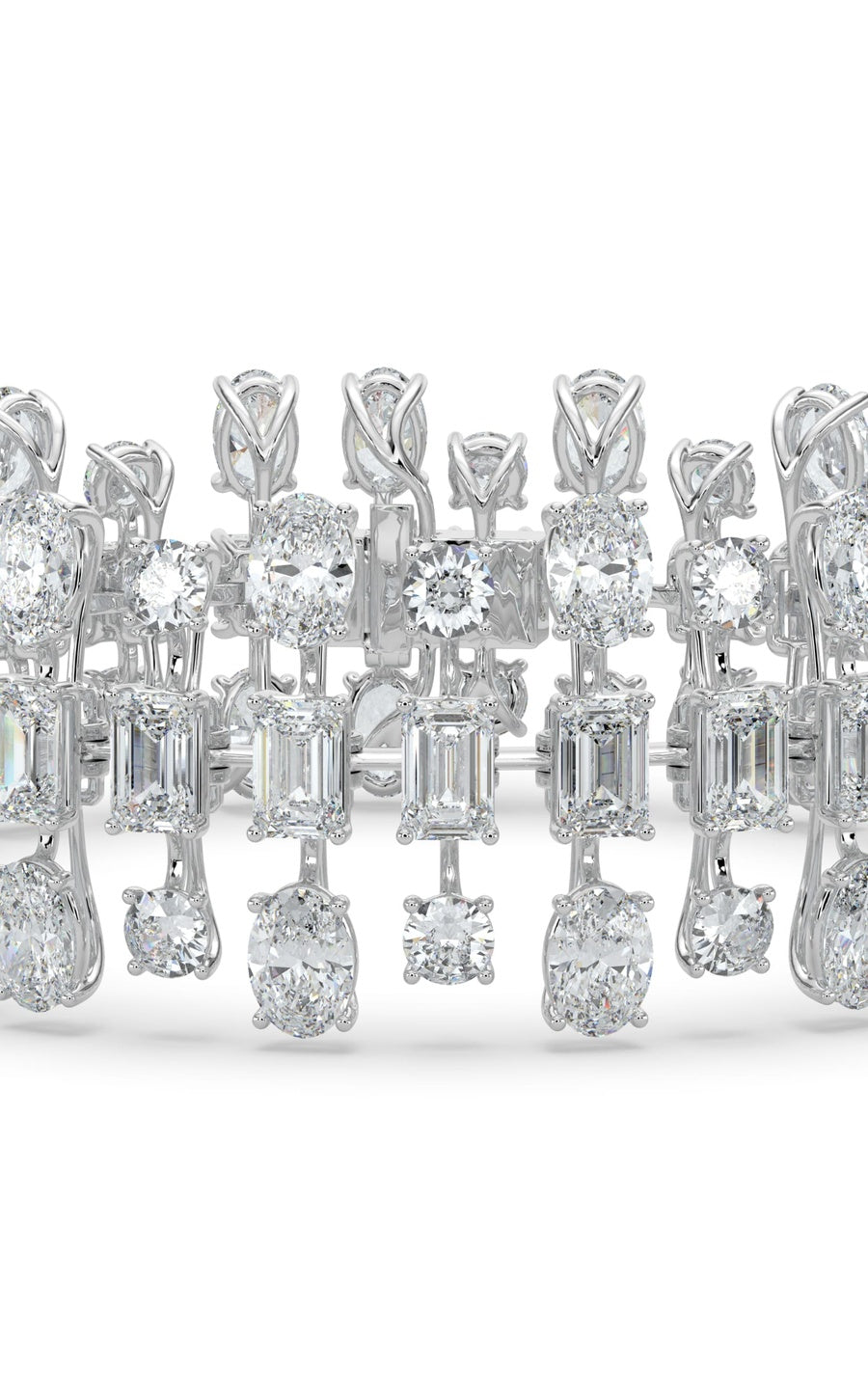 34.5Cttw Mix Shaped Lab Grown Diamond (F/VS) Bracelet in 14K Gold