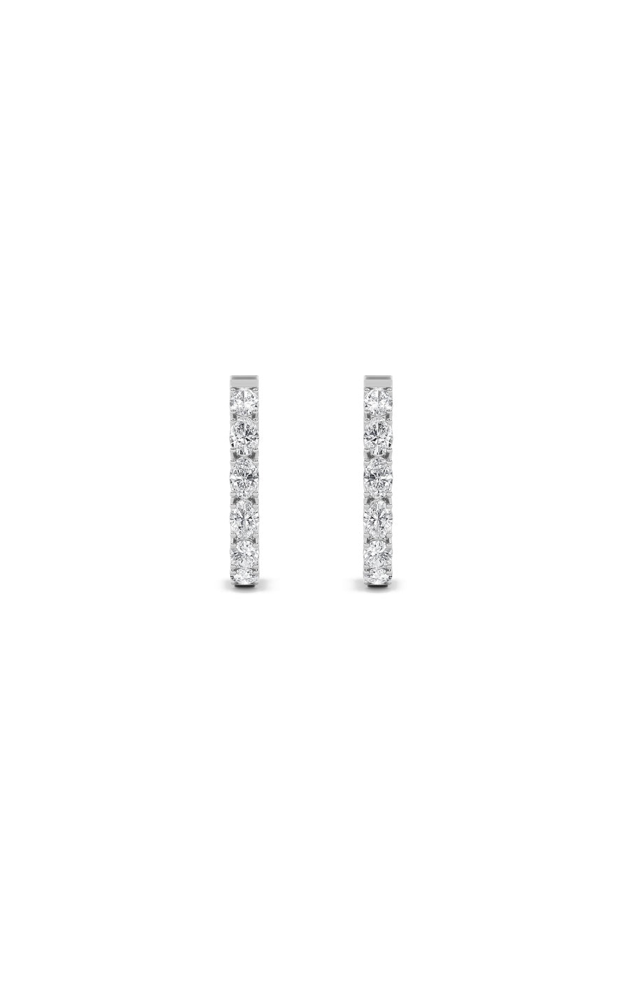 4Cttw Oval Shaped Lab Grown Diamond (F/VS) InsideOut Hoop Earrings in 14K Gold