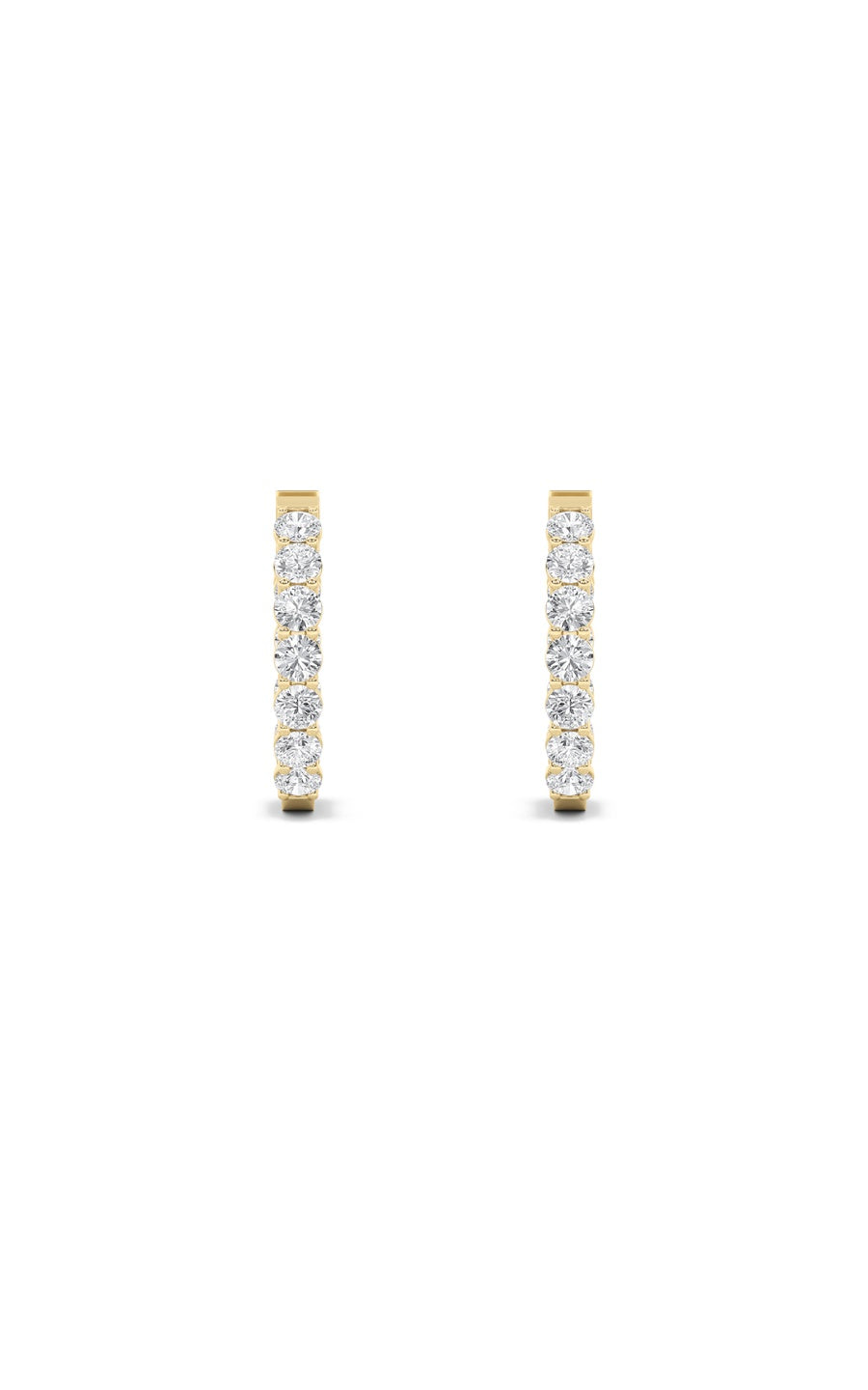 4Cttw Round Shaped Lab Grown Diamond (F/VS) InsideOut Hoop Earrings in 14K Gold