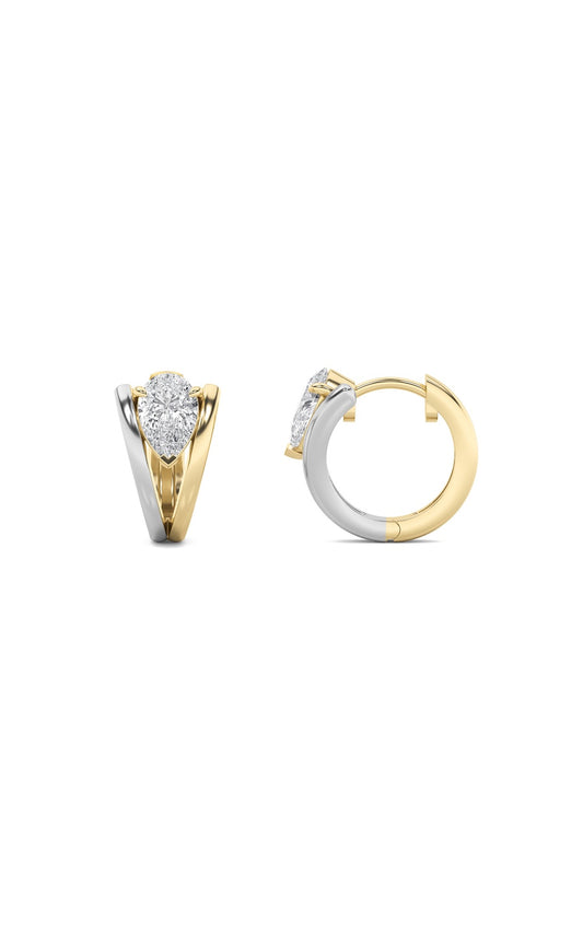 1.5Cttw Pear Shaped Lab Grown Diamond (F/VVS) Fashion Earrings in 14K Gold