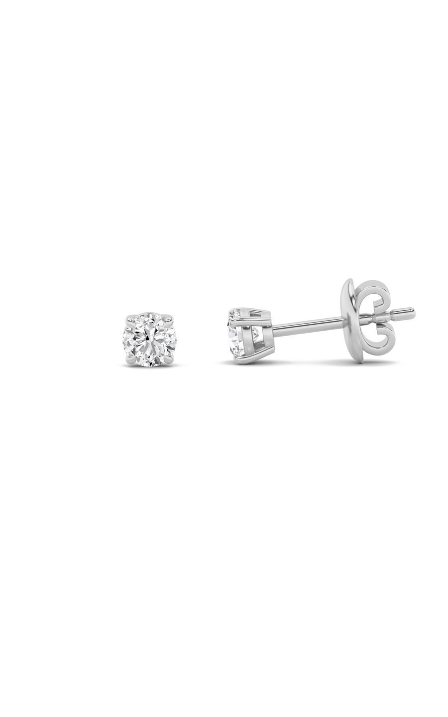 2Cttw Round Shaped Lab Grown Diamond (F/VS) Classic Basket Set Stud Earrings in 14K Gold