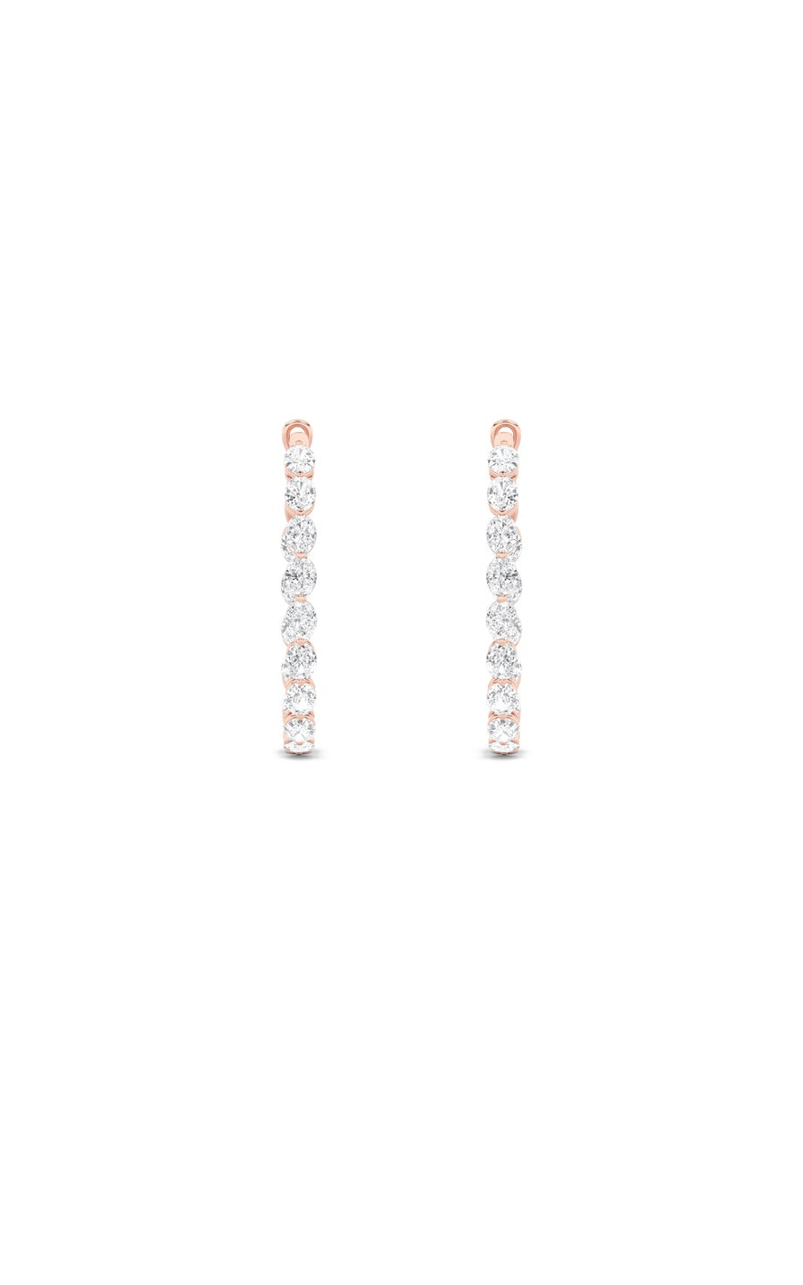 6Cttw Oval Shaped Lab Grown Diamond (F/VS) InsideOut Hoop Earrings in 14K Gold