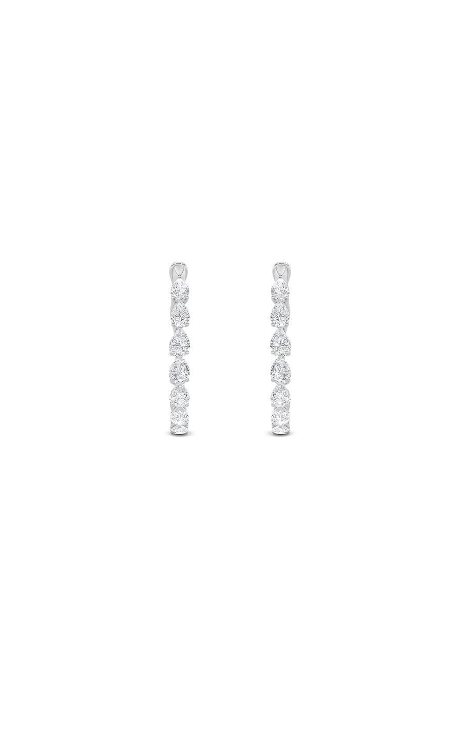 4.25Cttw Pear Shaped Lab Grown Diamond (F/VS) Inside Out Hoop Earrings in 14K Gold
