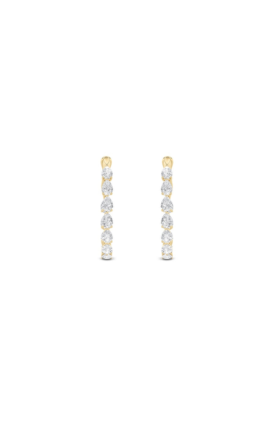 4.25Cttw Pear Shaped Lab Grown Diamond (F/VS) Inside Out Hoop Earrings in 14K Gold