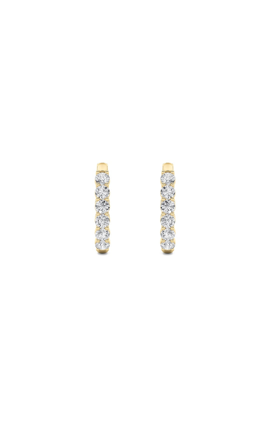 3Cttw Round Shaped Lab Grown Diamond (F/VS) InsideOut Hoop Earrings in 14K Gold
