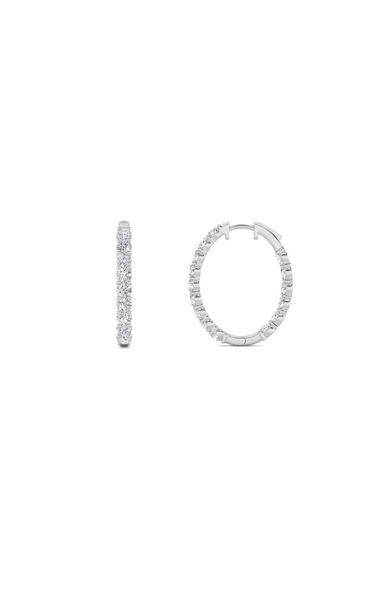 5Cttw Round Shaped Lab Grown Diamond (F/VS) InsideOut Hoop Earrings in 14K Gold