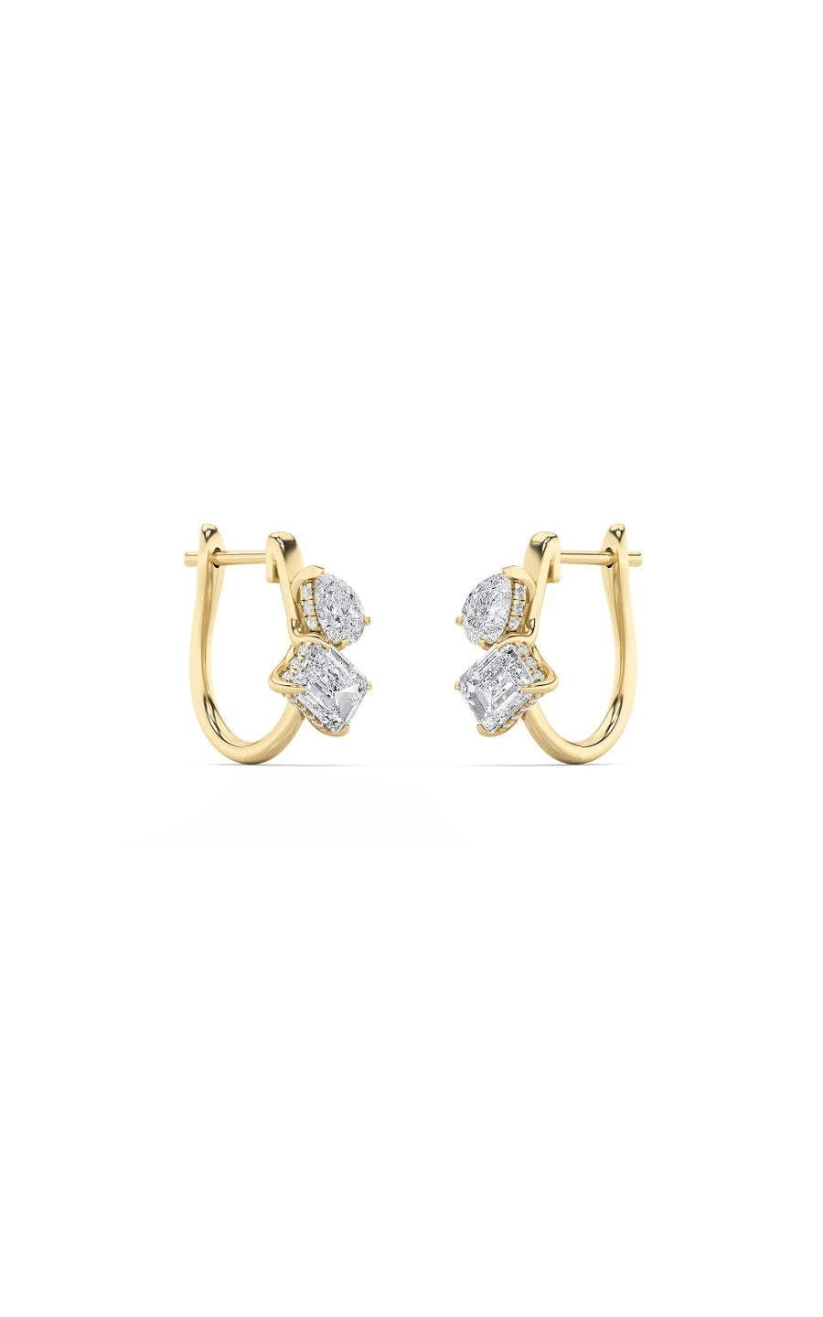 3Cttw Mixed Shaped Lab Grown Diamond (F/VS) Toi etMoi Fashion Earrings in 14K Gold