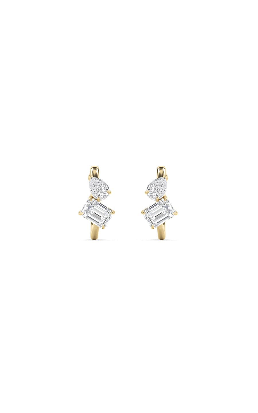 3Cttw Mixed Shaped Lab Grown Diamond (F/VS) Toi etMoi Fashion Earrings in 14K Gold