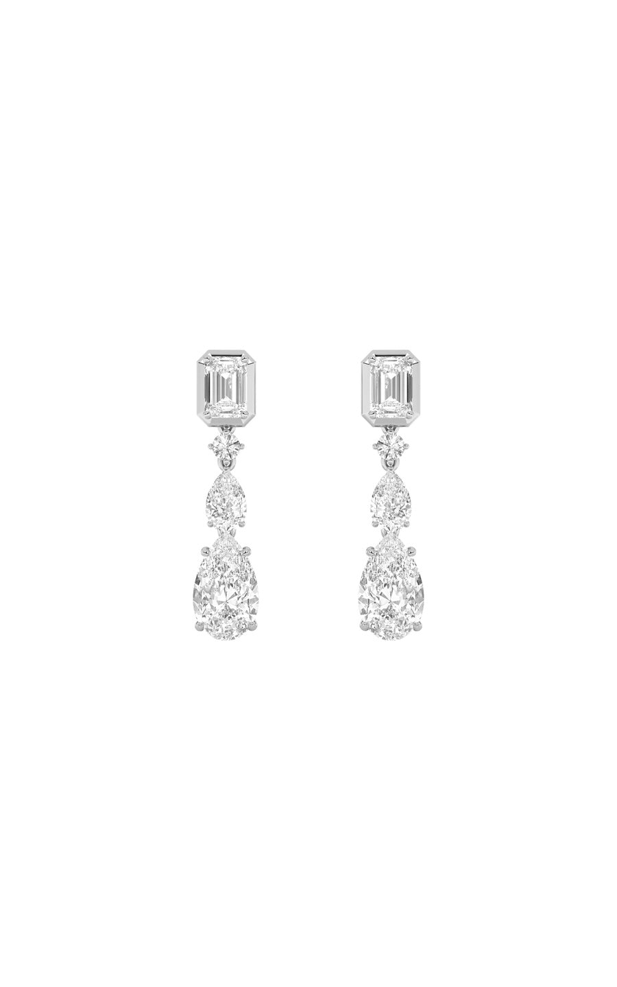 4.5Cttw Pear Shaped Lab Grown Diamond (F/VS) Dangle Earrings in 10K Gold