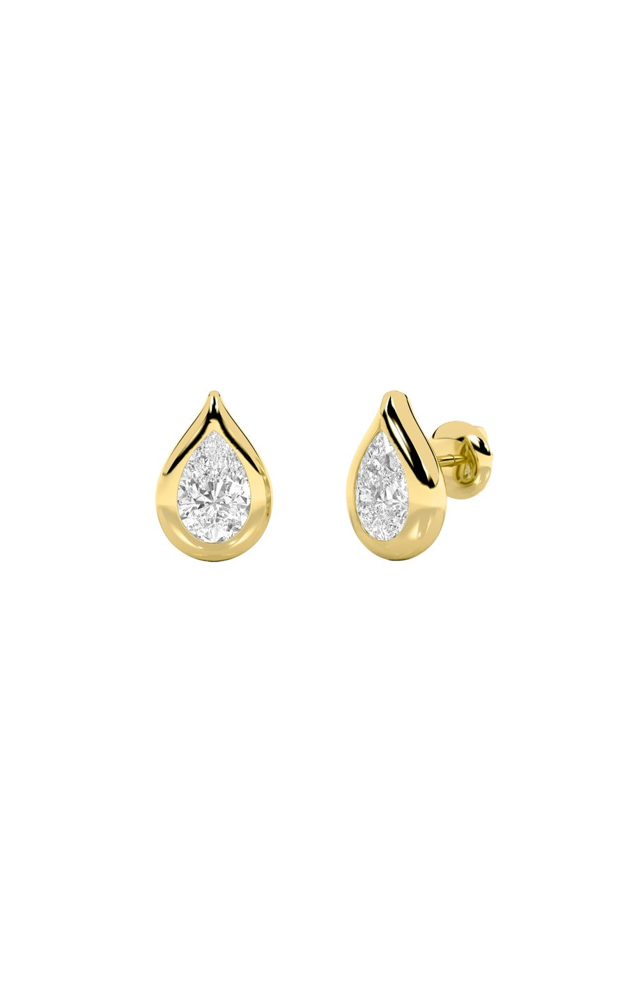 2Cttw Pear Shaped Lab Grown Diamond (F/VS) Stud Earrings in 14K Gold