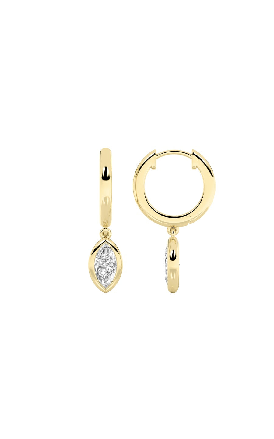 0.6Cttw Marquise Shaped Lab Grown Diamond (F/VS) Dangle Earrings in 14K Gold