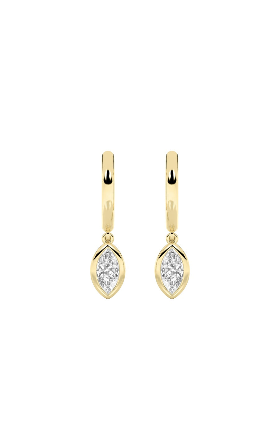 0.6Cttw Marquise Shaped Lab Grown Diamond (F/VS) Dangle Earrings in 14K Gold