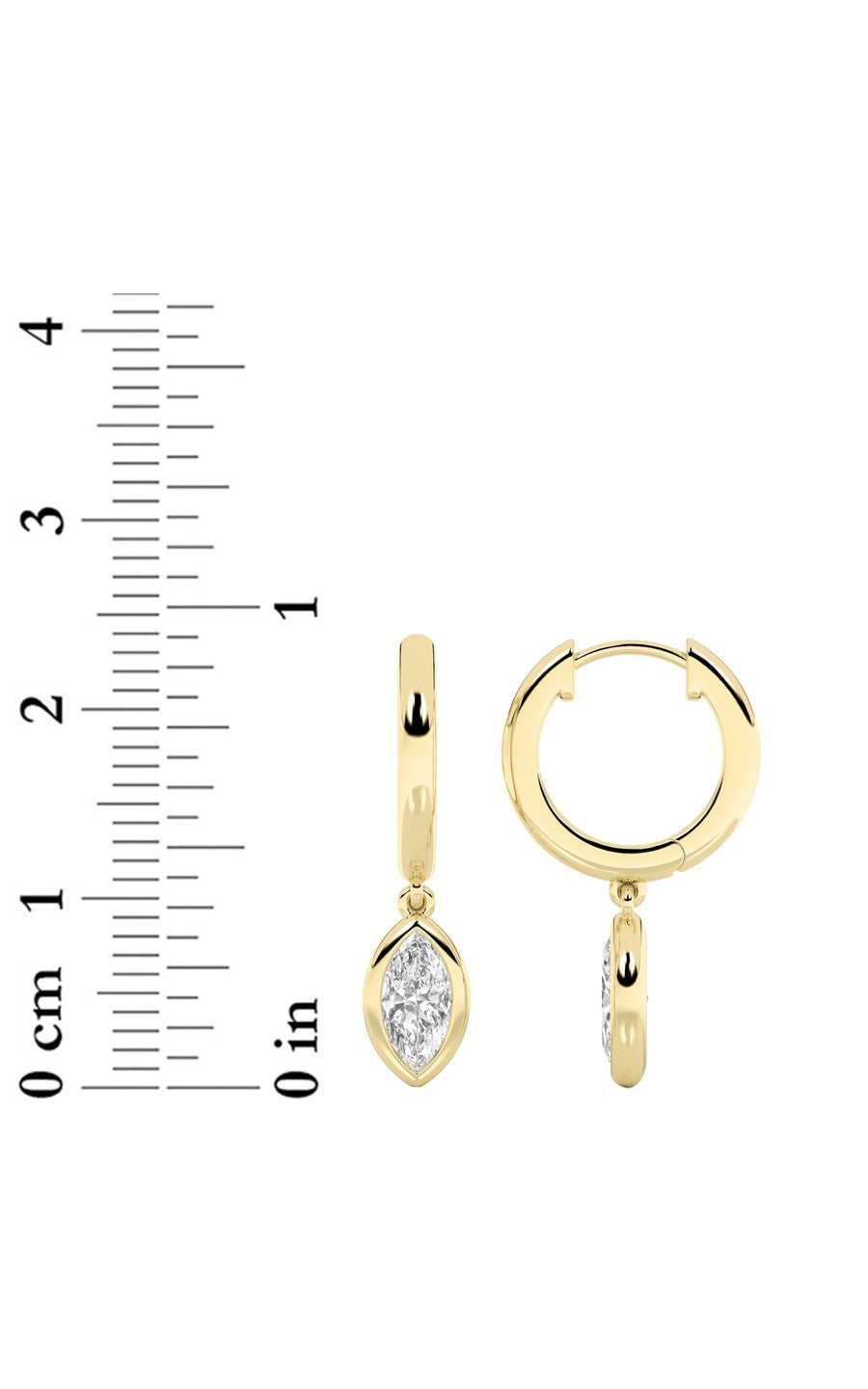 0.6Cttw Marquise Shaped Lab Grown Diamond (F/VS) Dangle Earrings in 14K Gold