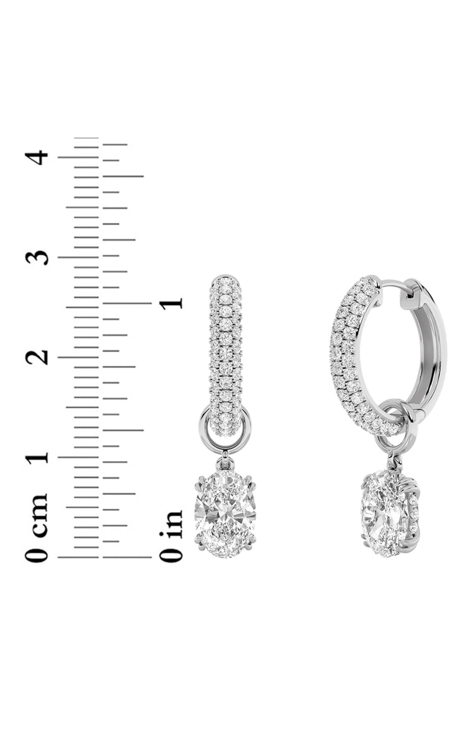 4Cttw Oval Shaped Lab Grown Diamond (F/VS) DangleEarrings in 14K Gold